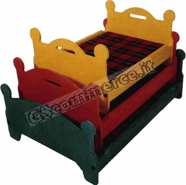 0000351 - LETTINO IN LEGNO CON DOGHE 45x70 PZ.1 ** 